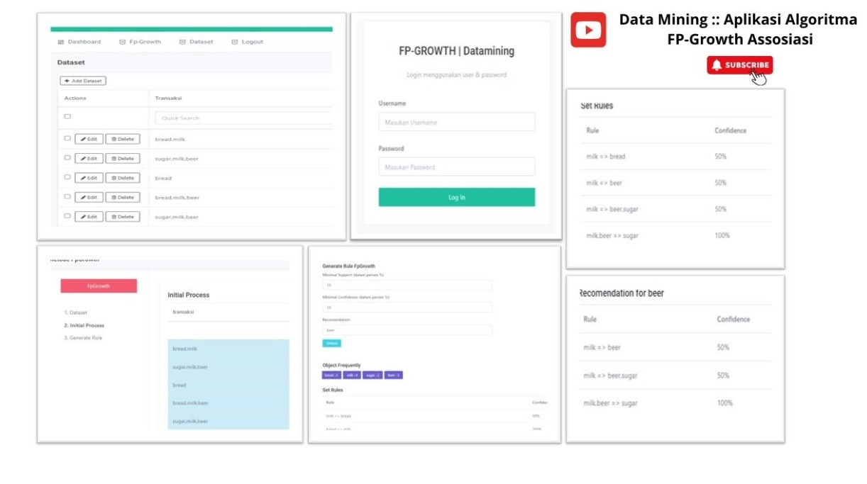 Aplikasi Datamining FP-GROWTH Asosiasi - PHP Web Based